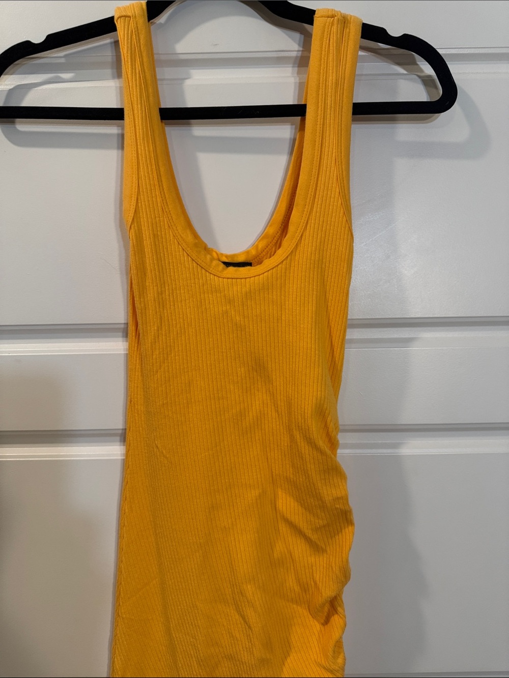 The Range Alloy Rib Cinched Midi Dress Light Orange XS - Picture 7 of 9